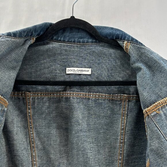 Dolce & Gabbana Women's Denim Jacket IT 44 US M Made in Italy DG Logo Detail - Picture 9 of 14